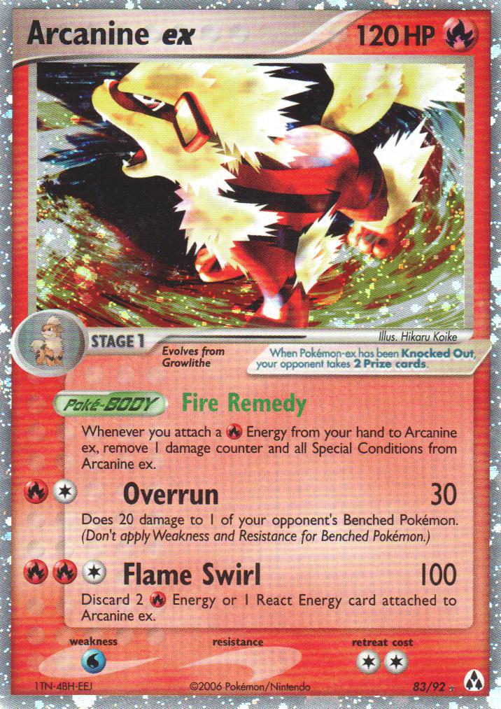 Arcanine ex - 83/92 - Rare Holo